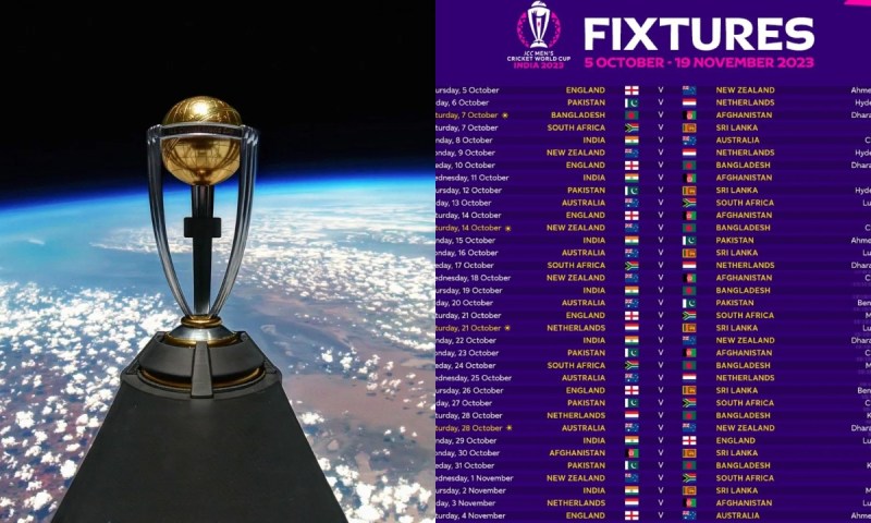 2023 Cricket World Cup Time Table - India 2023