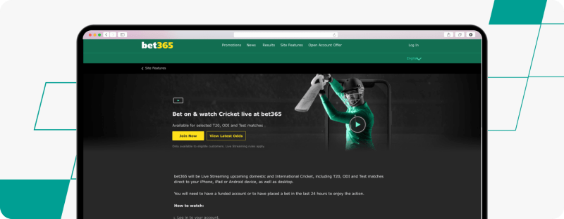 Bet365 Cricket Betting Sites